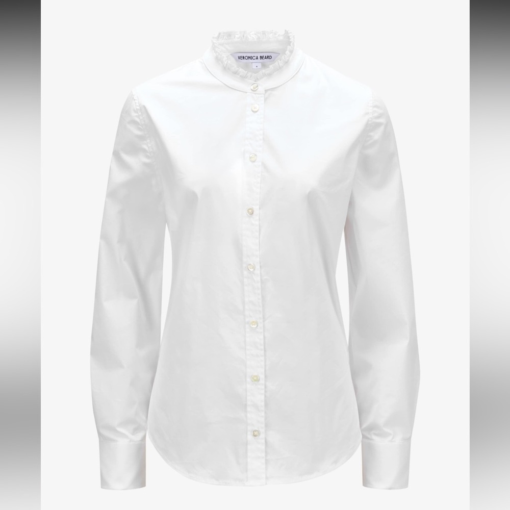 Veronica Beard Button Down Ruffle Collar Cotton B… - image 2